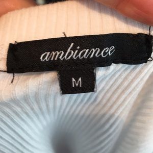 Ambiance Tops - Henley white crop top off the shoulder Ambiance Tops - Henley white crop top off the shoulder